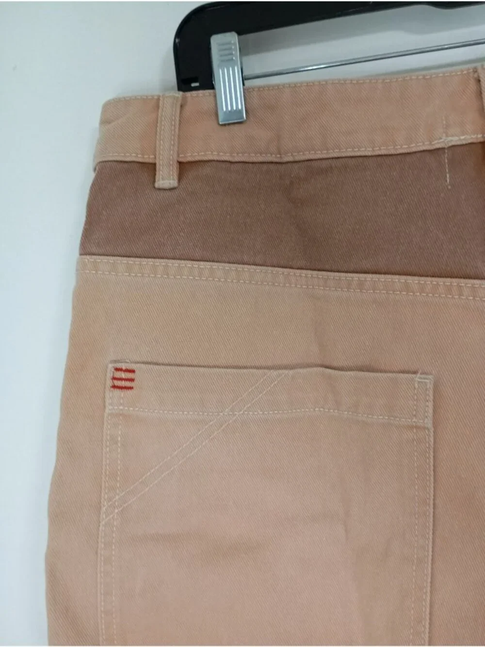 BDG Urban Outfitters Skater Shorts Tan & Brown Colorblock Frayed Hem Size 31